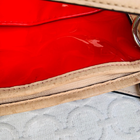 Coach Red Patent Embossed Large Satchel Bag - Picture 10 of 13